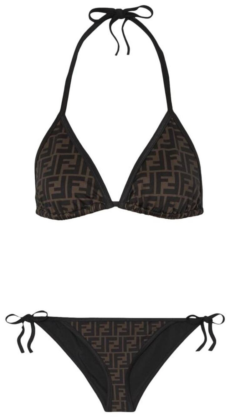 FENDI FF logo printed triangle bikini set 42